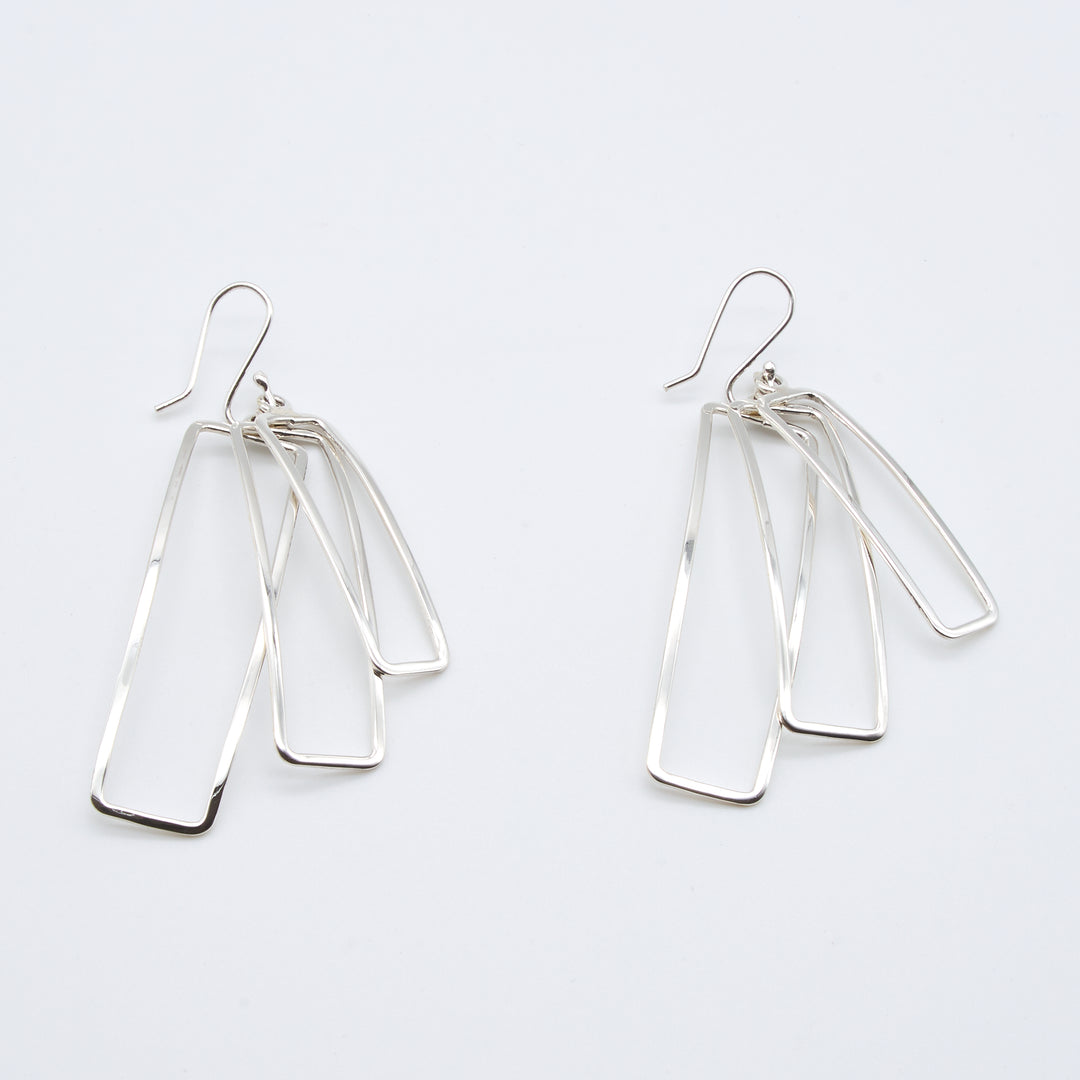 Rectangle Silver Earrings - Renata Rubio 92.5 - EAJ132