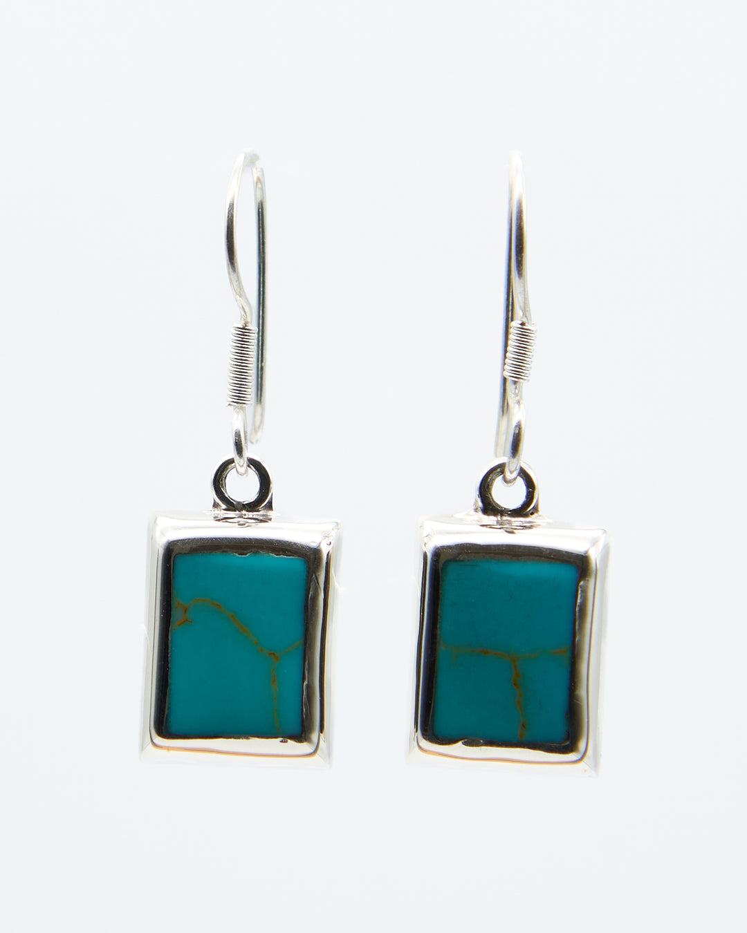 Rectangle Silver Earrings with Enamel - Renata Rubio 92.5 - EET924-AB