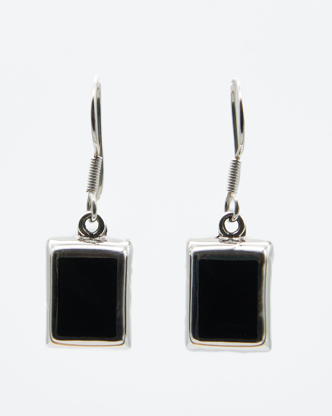 Rectangle Silver Earrings with Enamel - Renata Rubio 92.5 - EET924-AB