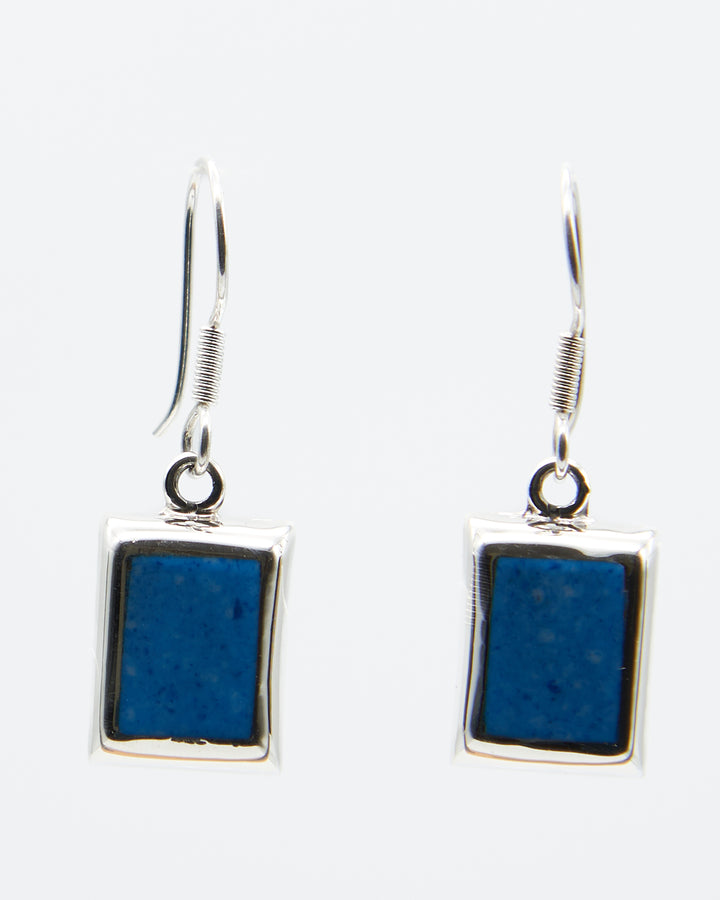 Rectangle Silver Earrings with Enamel - Renata Rubio 92.5 - EET924-AB