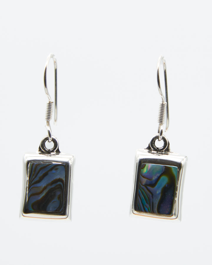 Rectangle Silver Earrings with Enamel - Renata Rubio 92.5 - EET924-AB