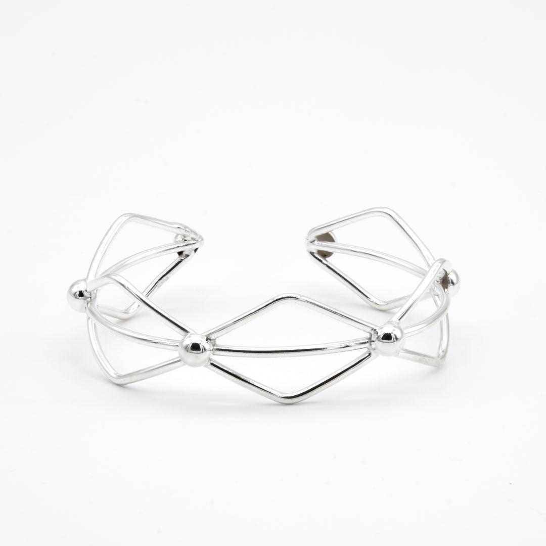 Row of Diamonds Silver Cuff - Renata Rubio 92.5