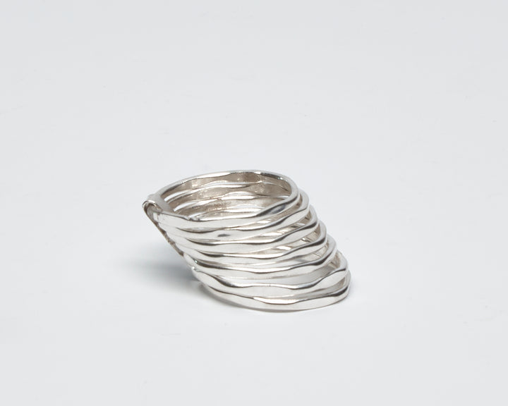 Rustic Silver 7 Band Ring - Renata Rubio 92.5 - RGG107