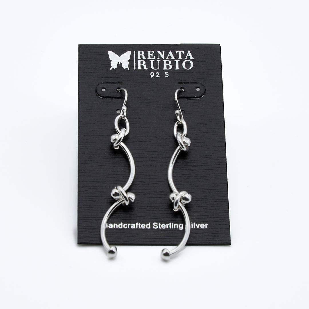 Silver Bone Dangle Earrings - Renata Rubio 92.5