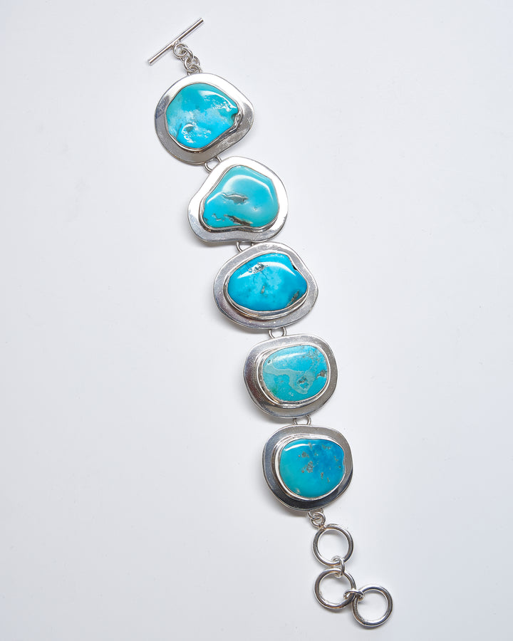 Silver Bracelet with Sleeping Beauty Turquoise - Renata Rubio 92.5 - BAM204