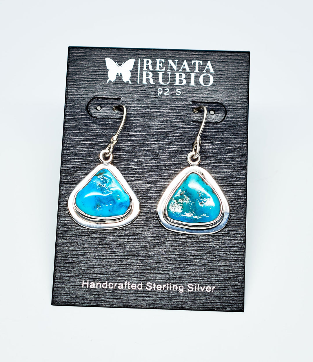 Silver Dangle Earrings with Sleeping Beauty Turquoise - Renata Rubio 92.5