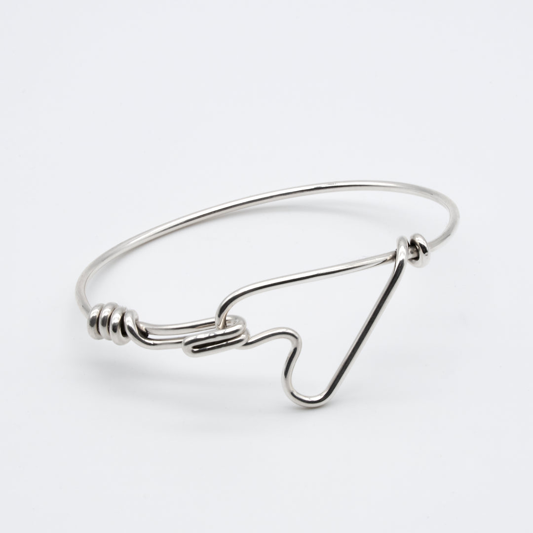 Silver Heart Bangle - Renata Rubio 92.5 - BJF912