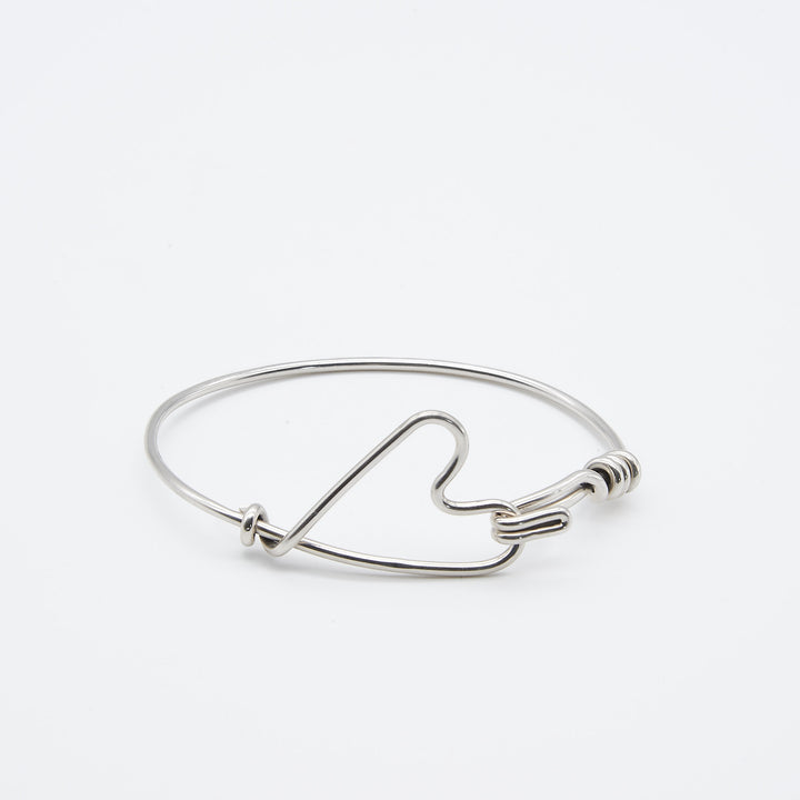 Silver Heart Bangle - Renata Rubio 92.5 - handmade sterling silver jewelry with lifetime warranty