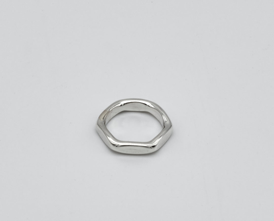 Silver Hexagon Shape Band - Renata Rubio 92.5 - RGG163