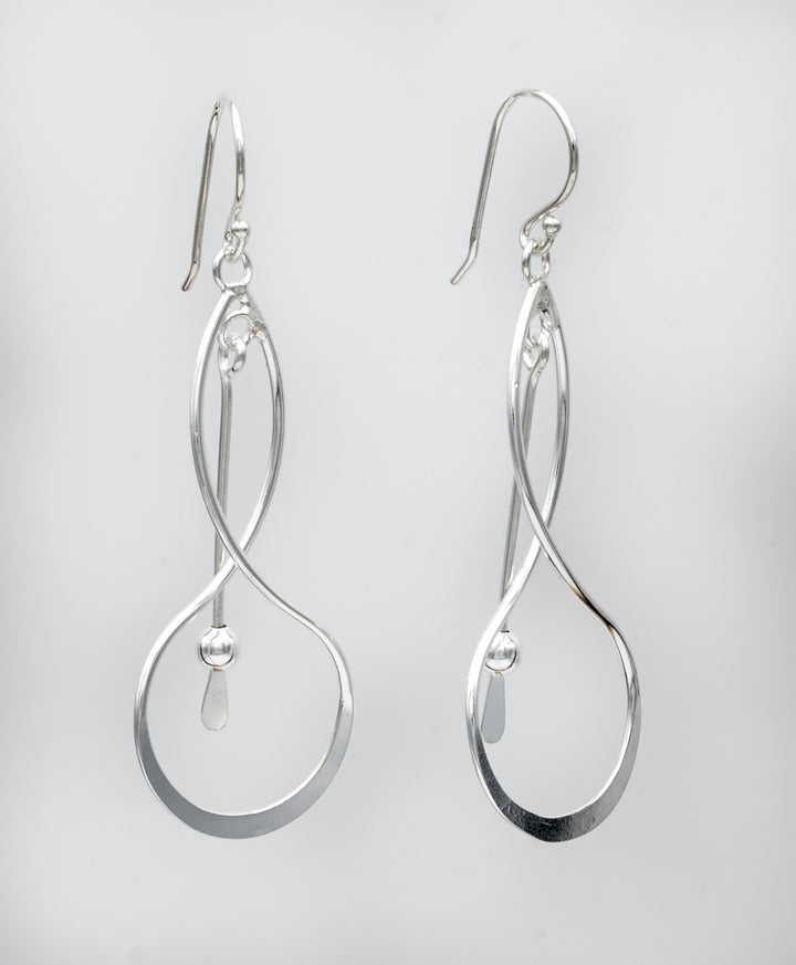 Silver Infinity Dangle Earrings with Straight Drop