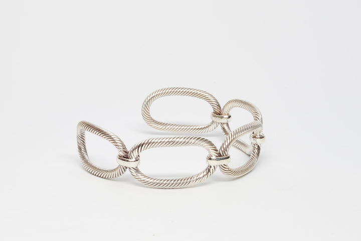 Silver Oval Rope Cuff - Renata Rubio 92.5 - BAJ489