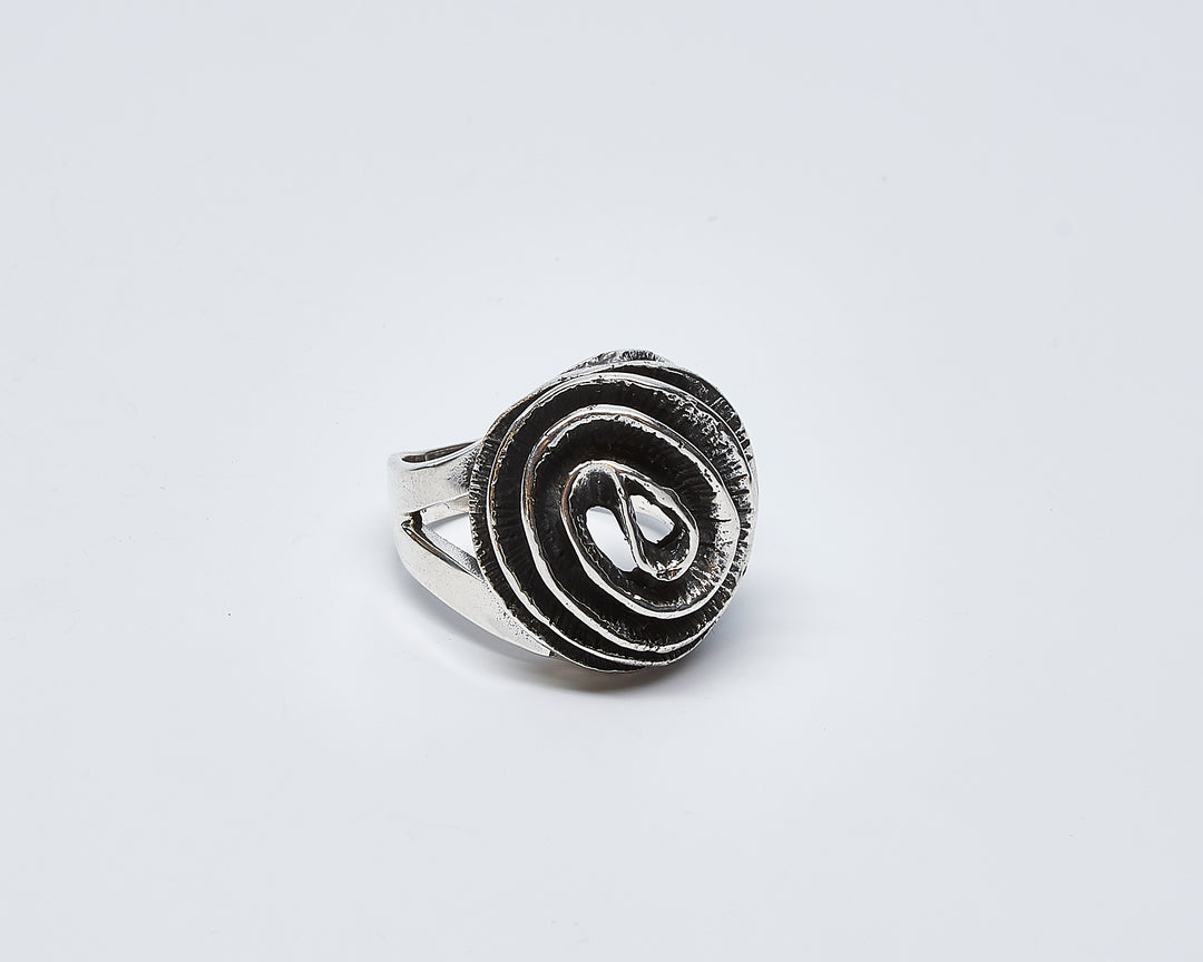 Oxidized Silver Swirl Ring