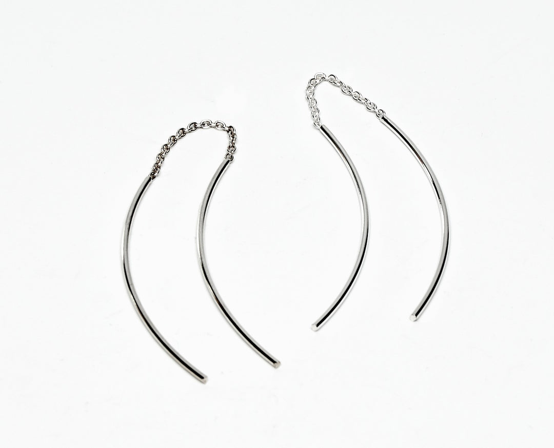 Plain Silver Threader Earrings