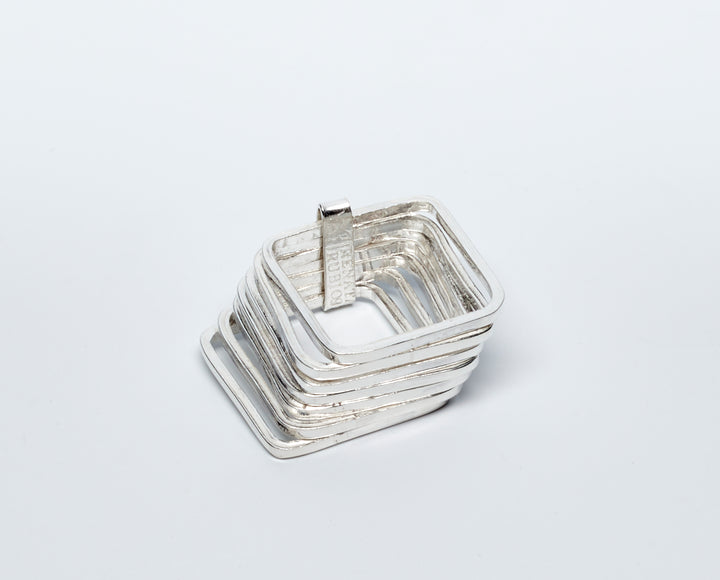 Seven Square Silver Ring by Renata Rubio 92.5