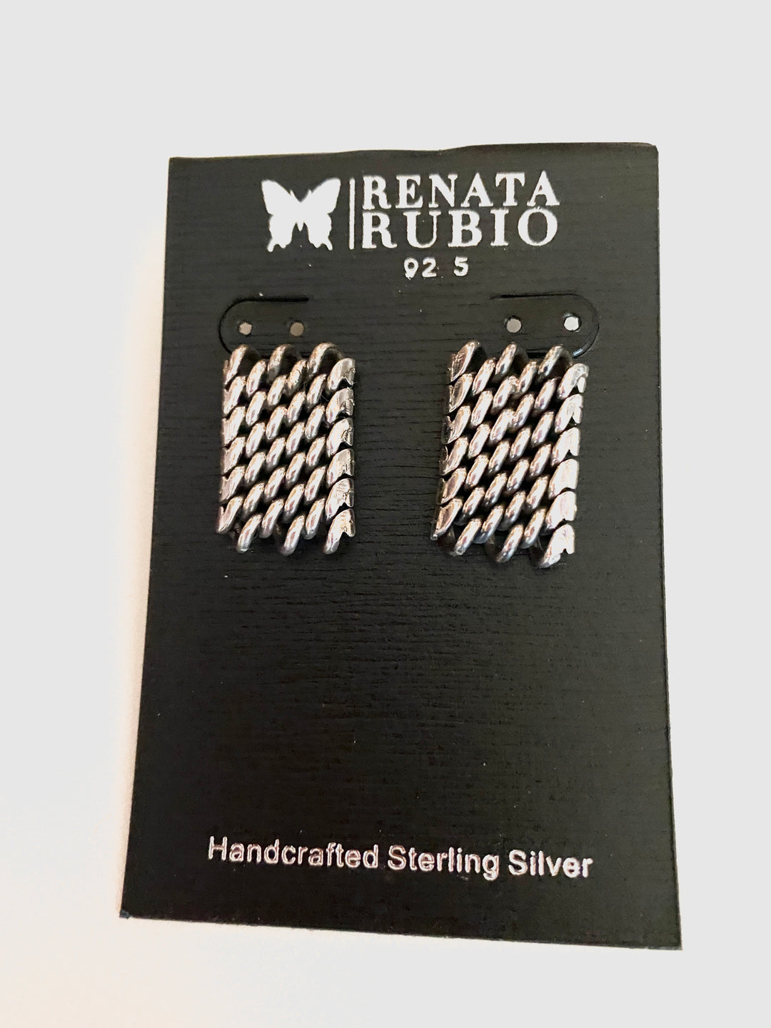 Silver Snake Link Post Earrings - Renata Rubio 92.5 - EAJ106