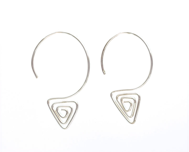 Silver Triangle Threader Earrings - Renata Rubio 92.5 - EJF250