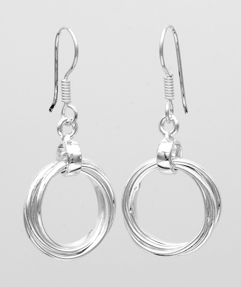 Thin Silver Week-End Dangle Earrings