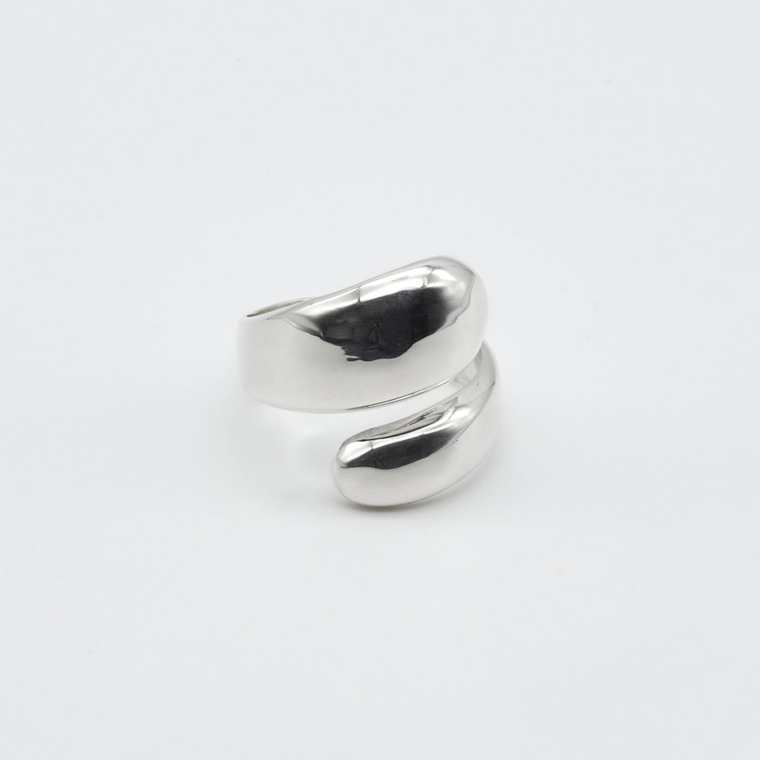 Sleek Silver Wrapped Ring