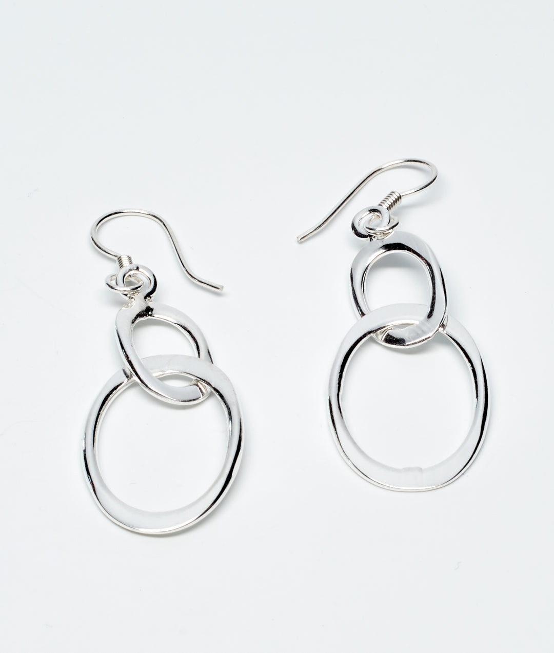 Oval Link Silver Earrings