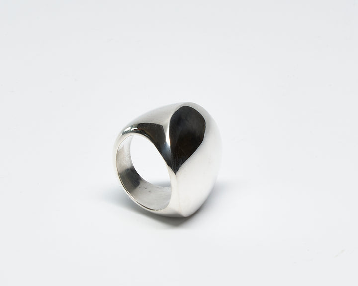 Rock Solid Smooth Convex Silver Ring