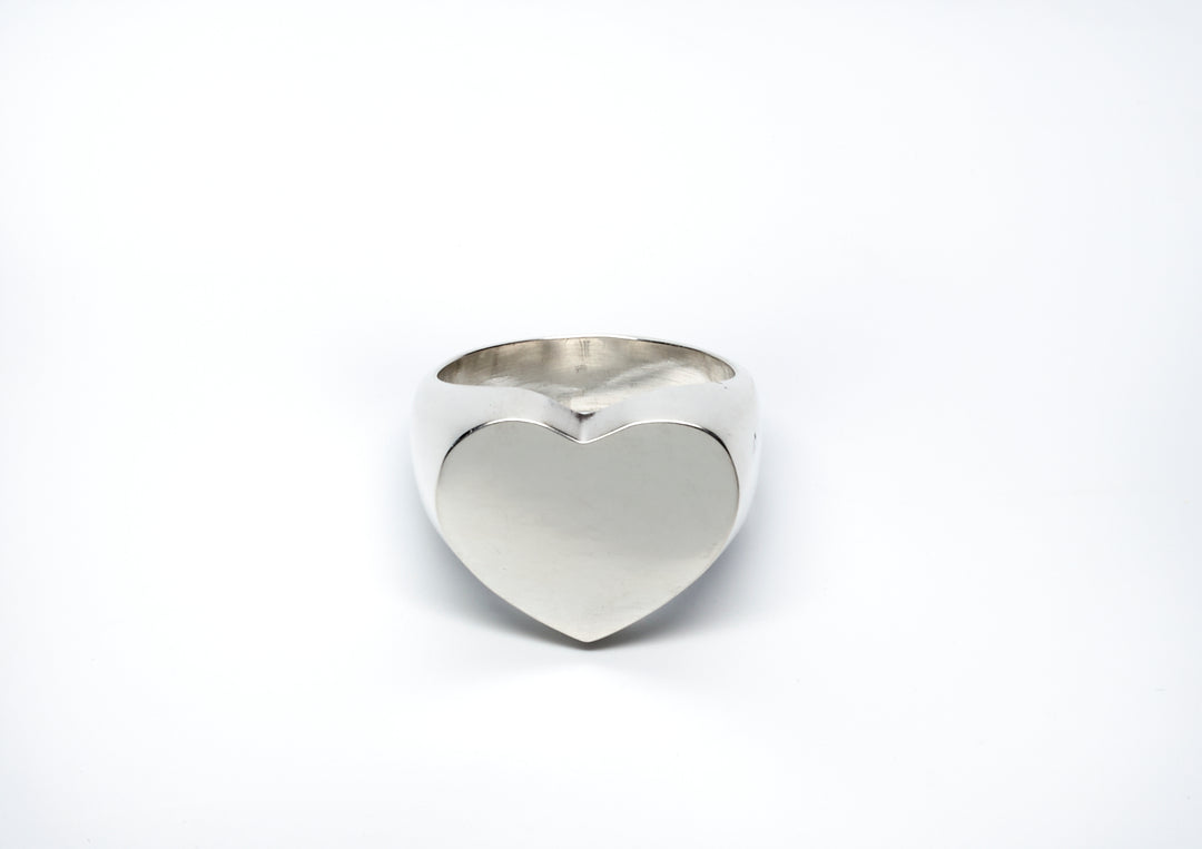 Solid sterling silver heart ring, handcrafted by Renata Rubio 92.5.