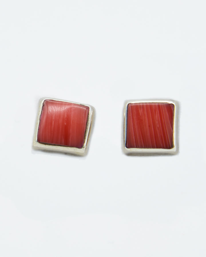 Square Silver Studs - Renata Rubio 92.5 - EET800-S-AB