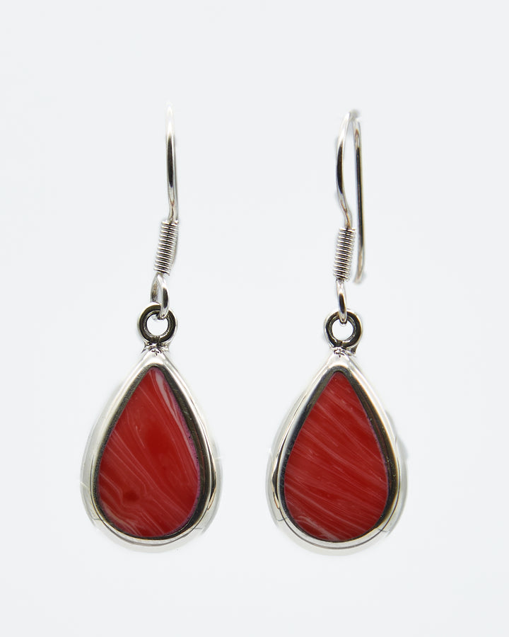 Teardrop Dangle Earrings with Enamel - Renata Rubio 92.5 - EET883A-AB