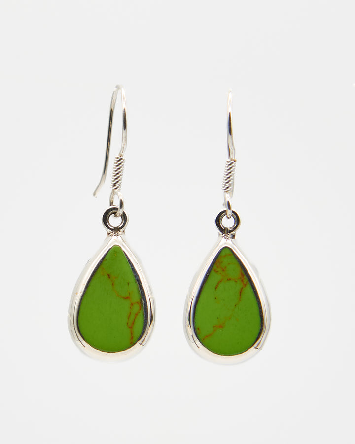 Teardrop Dangle Earrings with Enamel - Renata Rubio 92.5 - EET883A-AB