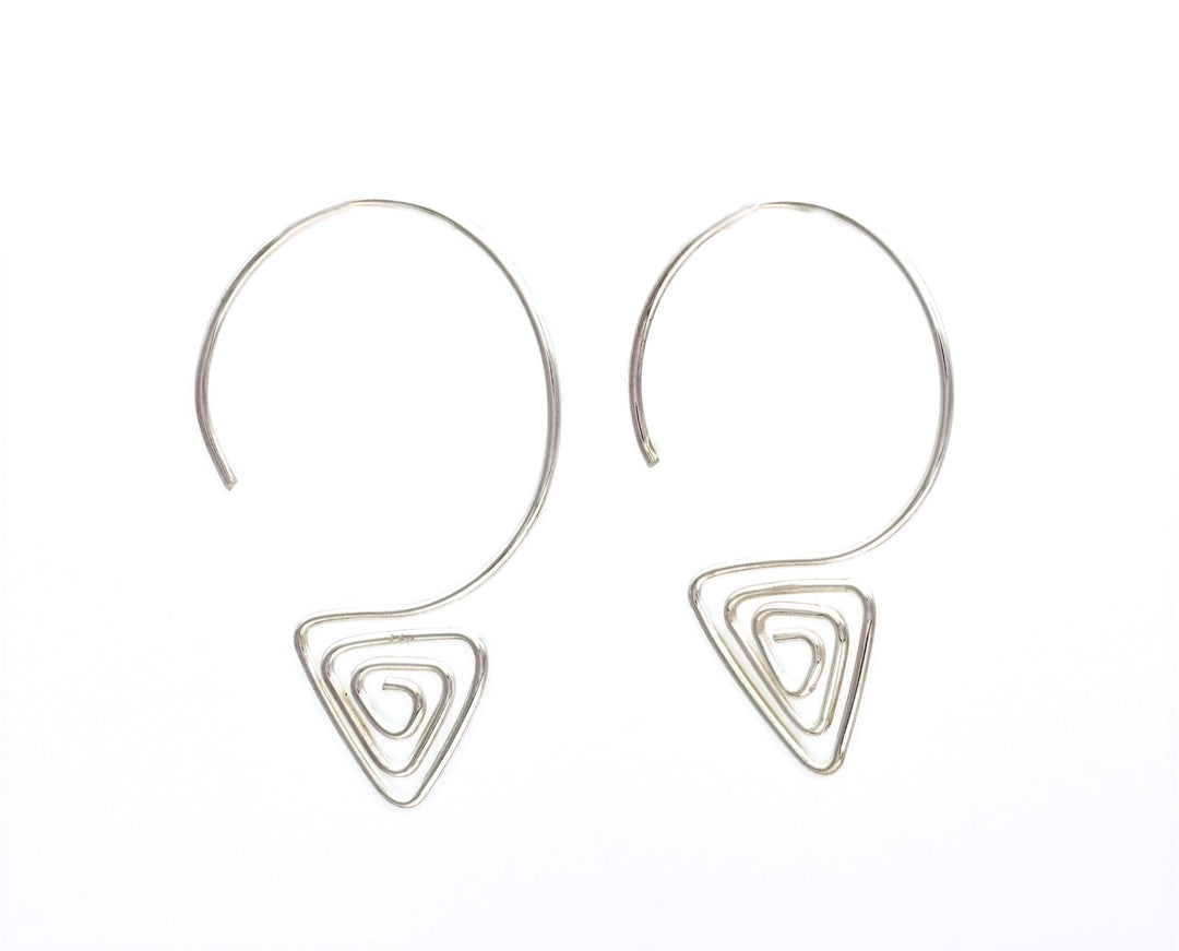 Teardrop Threader Silver Earrings - Renata Rubio 92.5 - handmade sterling silver jewelry with lifetime warranty