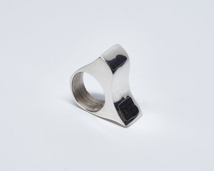 Thick Wavy Silver Ring by Renata Rubio 92.5 – Handmade, high-polish, wax-cast artisan statement jewelry.