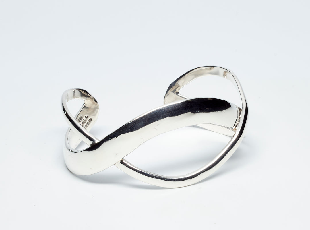 Thin and Thick Silver Looped Cuff