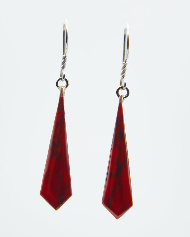 Tie Shaped Dangle Earrings with Enamel - Renata Rubio 92.5 - EET938-AB