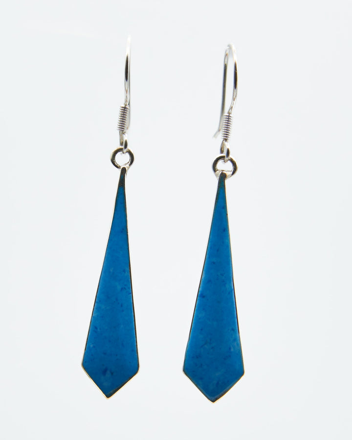 Tie Shaped Dangle Earrings with Enamel - Renata Rubio 92.5 - EET938-AB