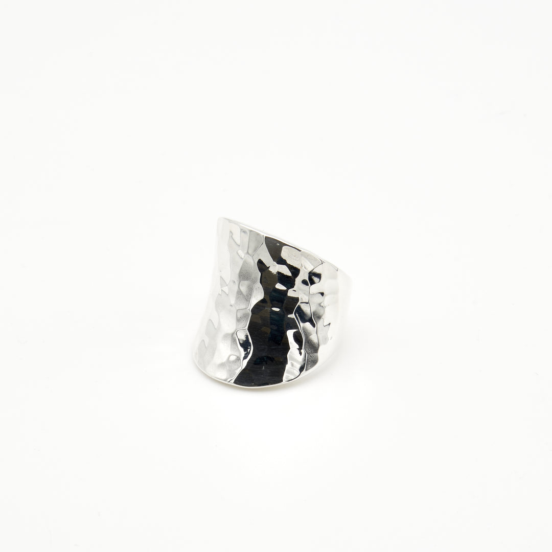 Tilted Curved Silver Ring - Renata Rubio 92.5 - RJL402