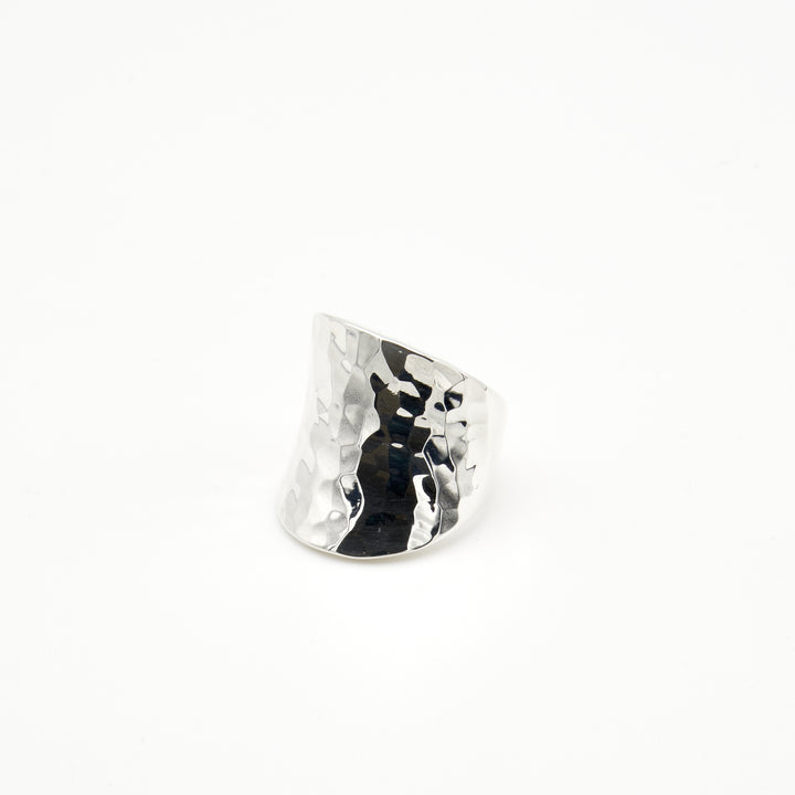 Tilted Curved Silver Ring - Renata Rubio 92.5 - RJL402