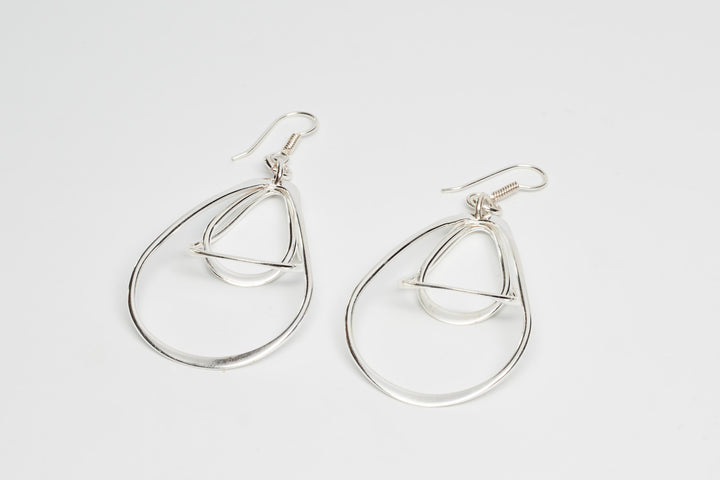 Triple Pear Silver Dangle Earrings - Renata Rubio 92.5 - EGG811