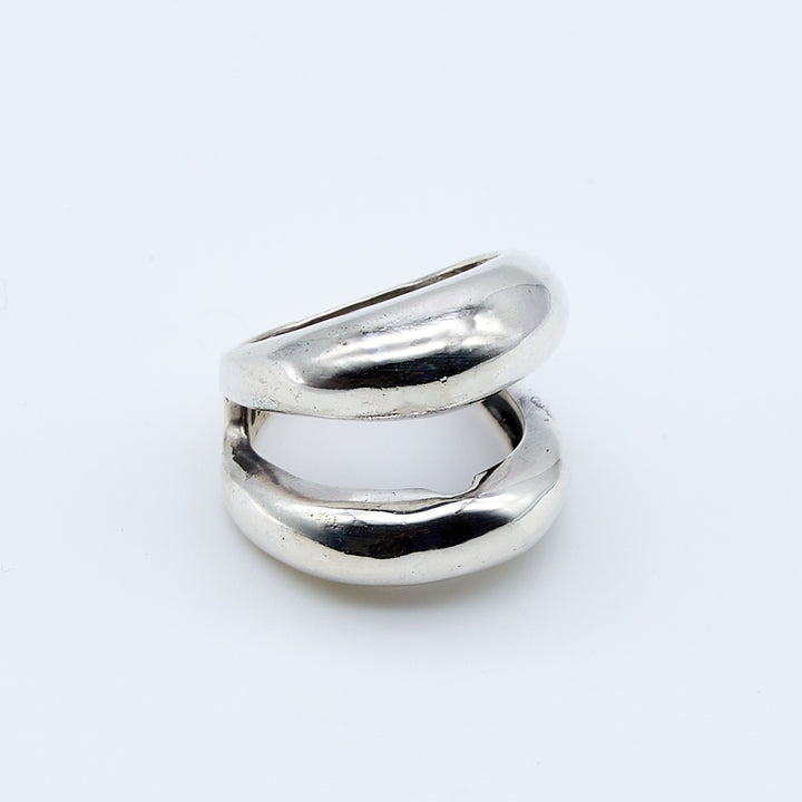 Twin Dome Sterling Silver Ring