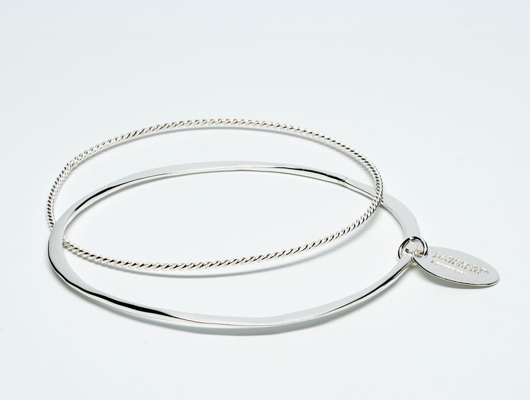 Twin Silver Bangle - Renata Rubio 92.5 - handmade sterling silver jewelry with lifetime warranty