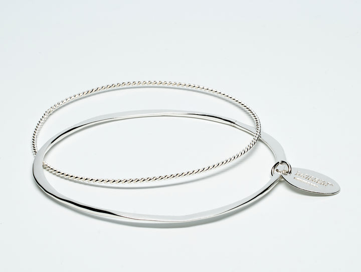 Twin Silver Bangle - Renata Rubio 92.5 - handmade sterling silver jewelry with lifetime warranty