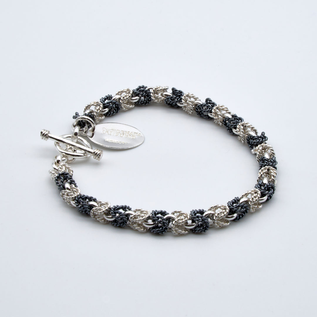 Two Tone Silver Byzantine Necklace - Renata Rubio 92.5 - NAJ130