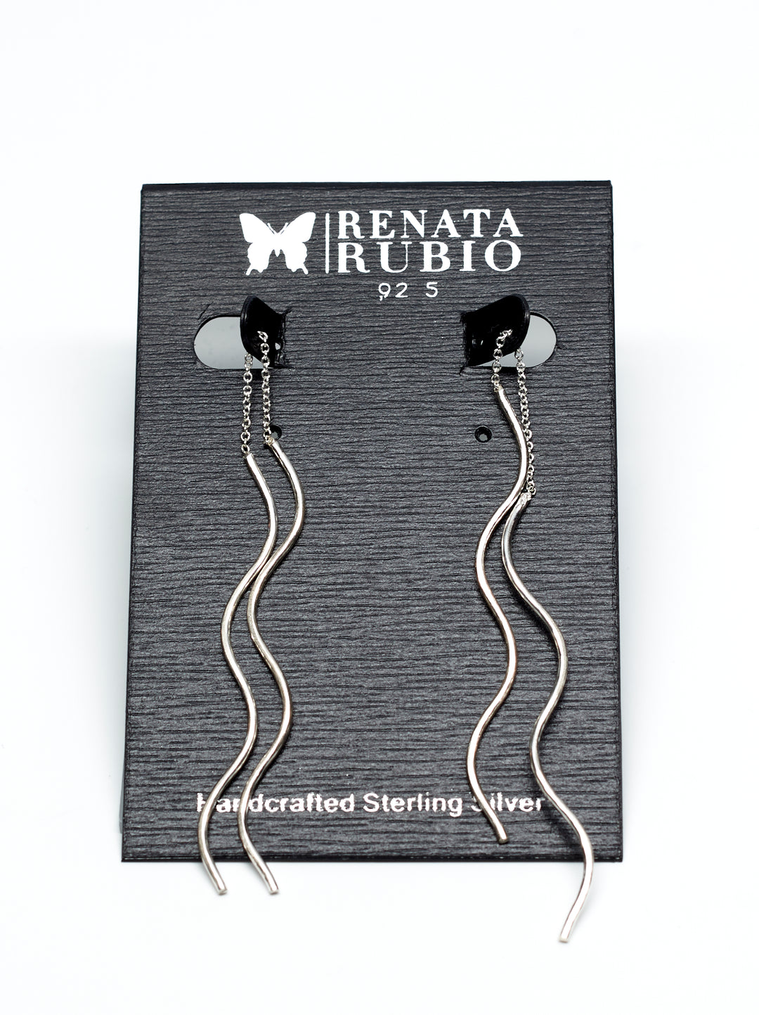 Wavy Silver Threader Earrings - Renata Rubio 92.5 - EPS182