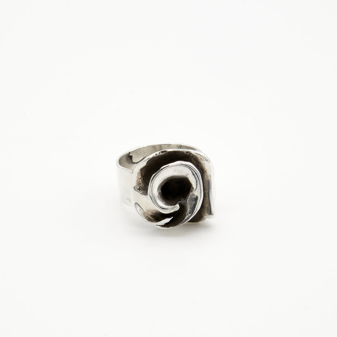 Wax Cast Silver Flower Ring