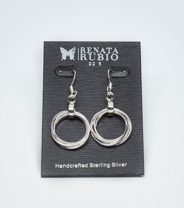 Thin Silver Week-End Dangle Earrings 