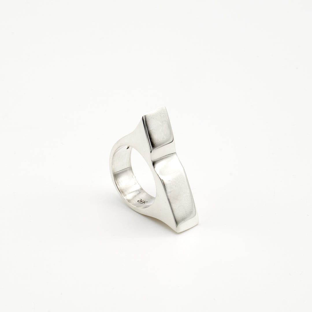 Wide Triangle Silver Ring