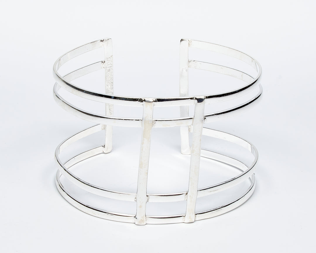 Wide Lined Silver Cuff - Renata Rubio 92.5 