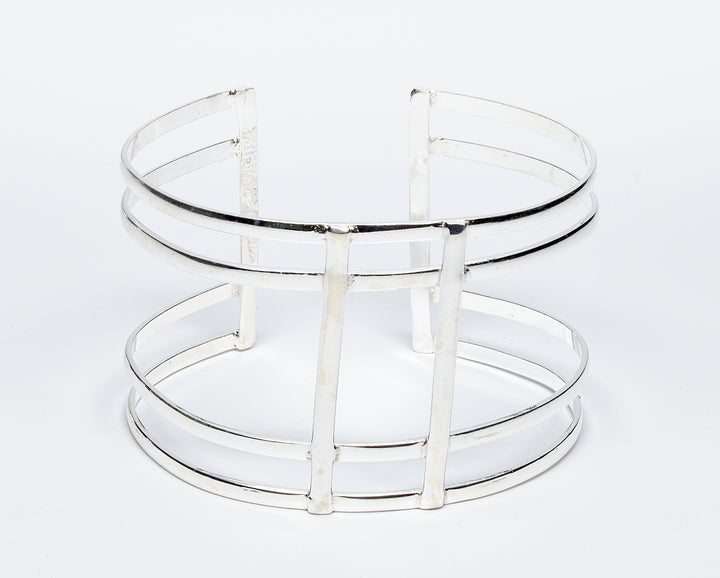 Wide Lined Silver Cuff - Renata Rubio 92.5 