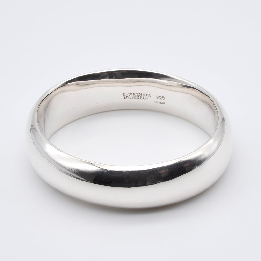 Wide Oval Silver Bangle - Renata Rubio 92.5 - BAJ526