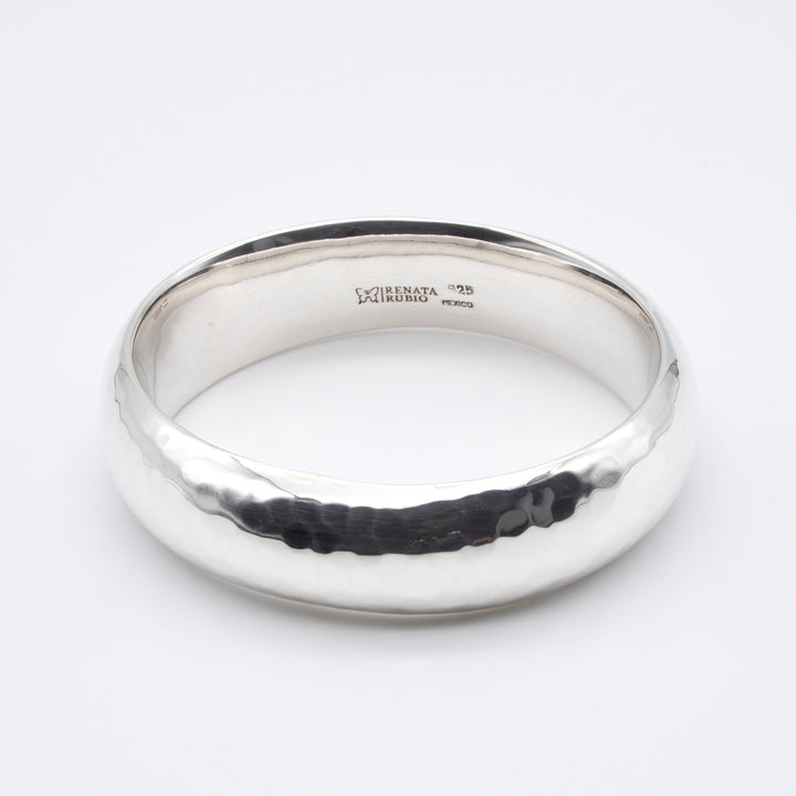 Wide Oval Silver Bangle - Renata Rubio 92.5 - BAJ526