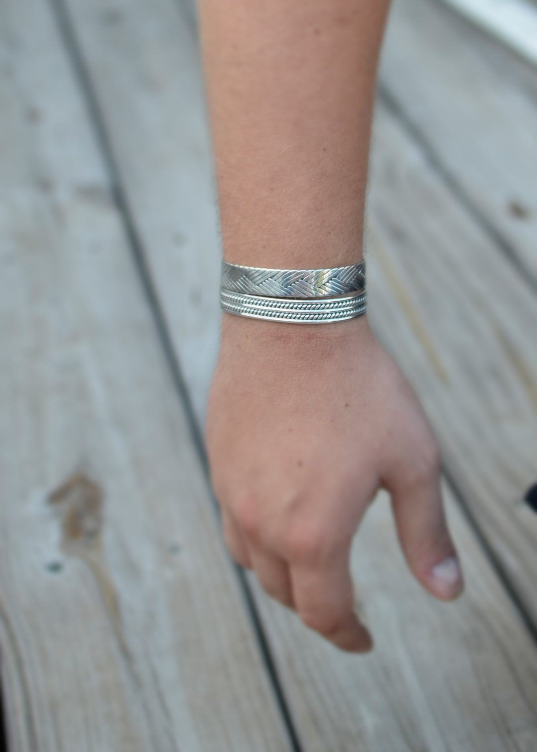 Unisex Thin Multi-Strand Sterling Silver Cuff by Renata Rubio 92.5